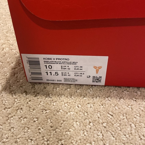 Nike Kobe V 5 protro year of the mamba eggplant M size 10